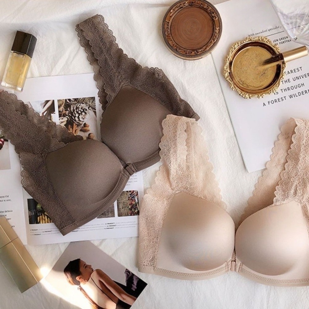 Plunge Bra Push Up - Dantel Önü Tokalı Sütyen, Güzel Sırtlı