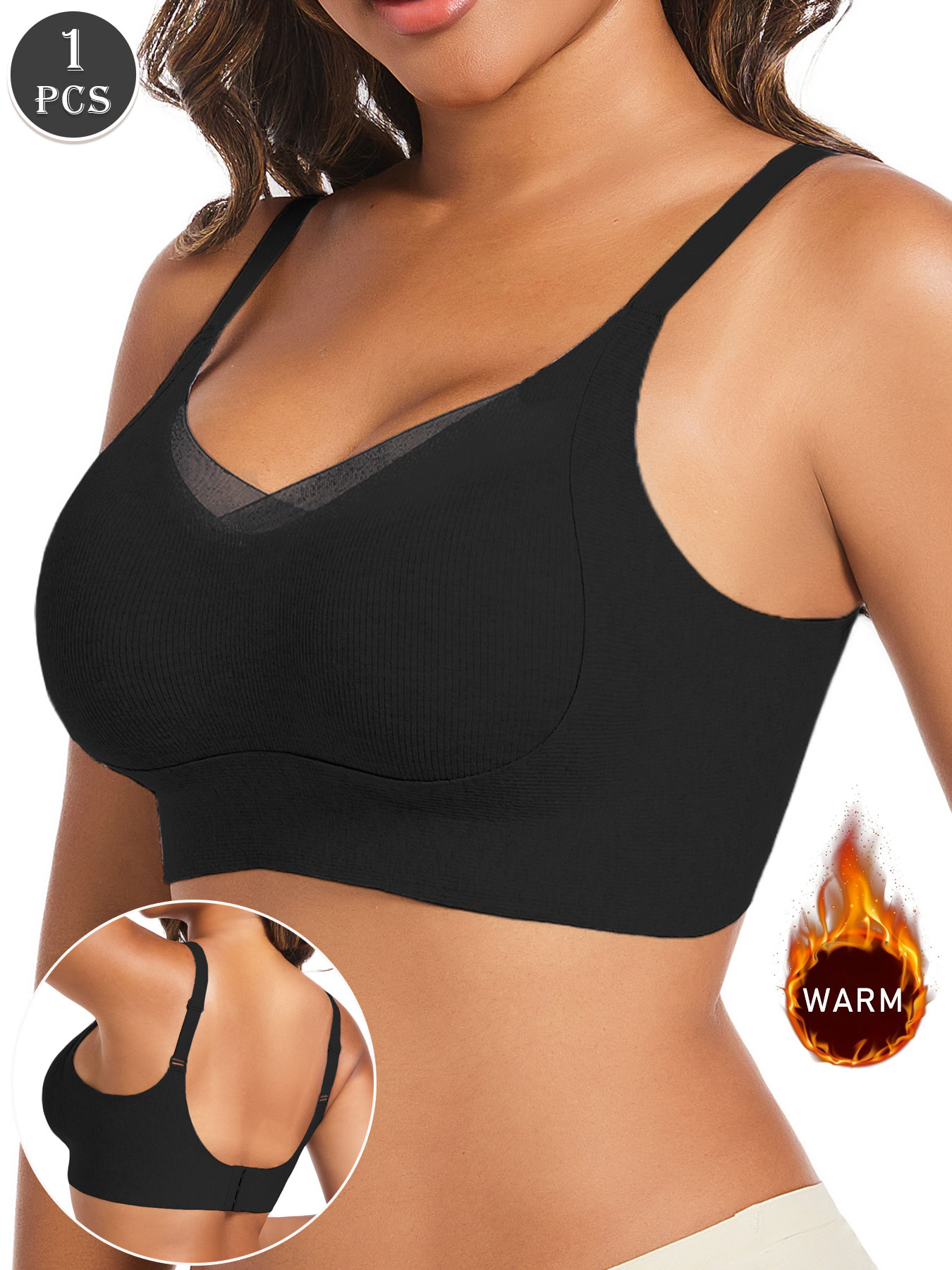 Plunge Bra Push Up - 1 adet Kadın Günlük Siyah Orta