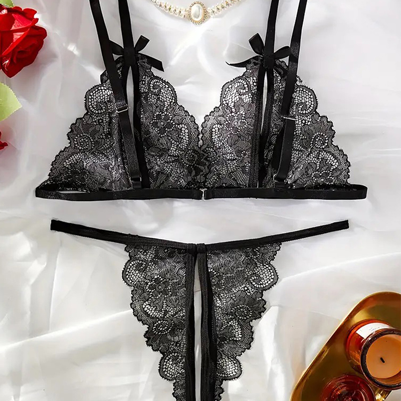 Siyah Sıcak Crotchless Seksi K - Sheer Bra Lace incelemesi ve fiyatı